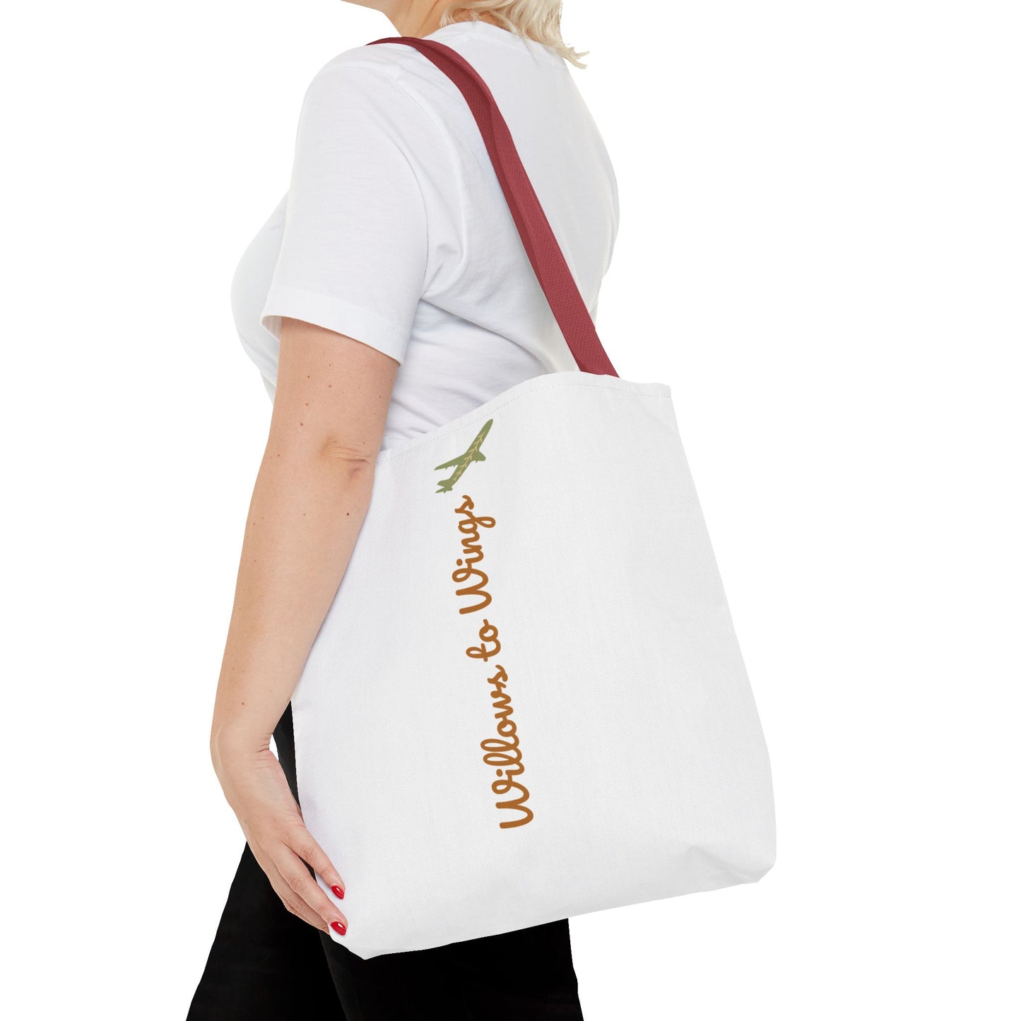 Willows & Wings Travel Tote Bag — Inspirational Family Quote AOP Tote