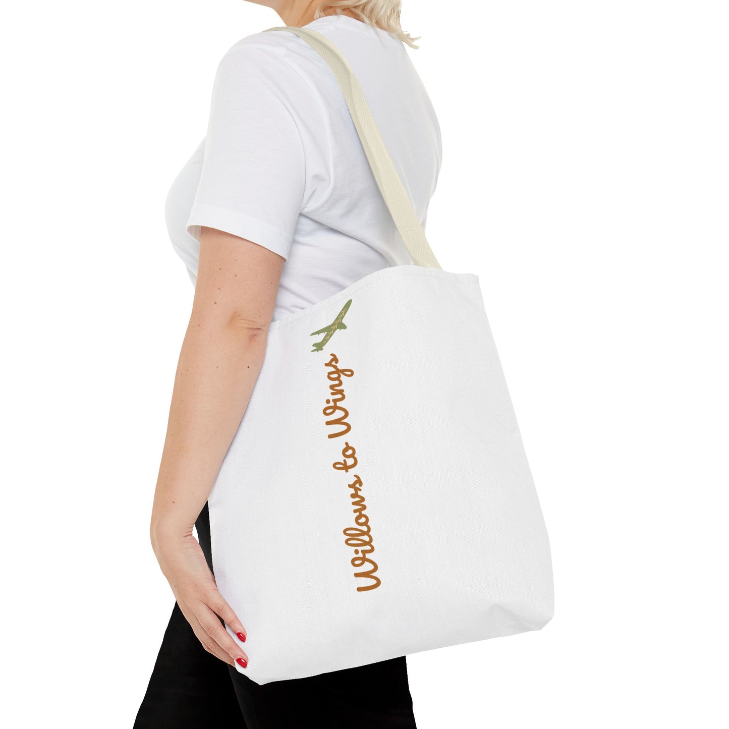 Willows & Wings Travel Tote Bag — Inspirational Family Quote AOP Tote