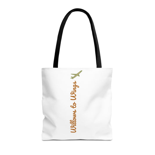 Willows & Wings Travel Tote Bag — Inspirational Family Quote AOP Tote