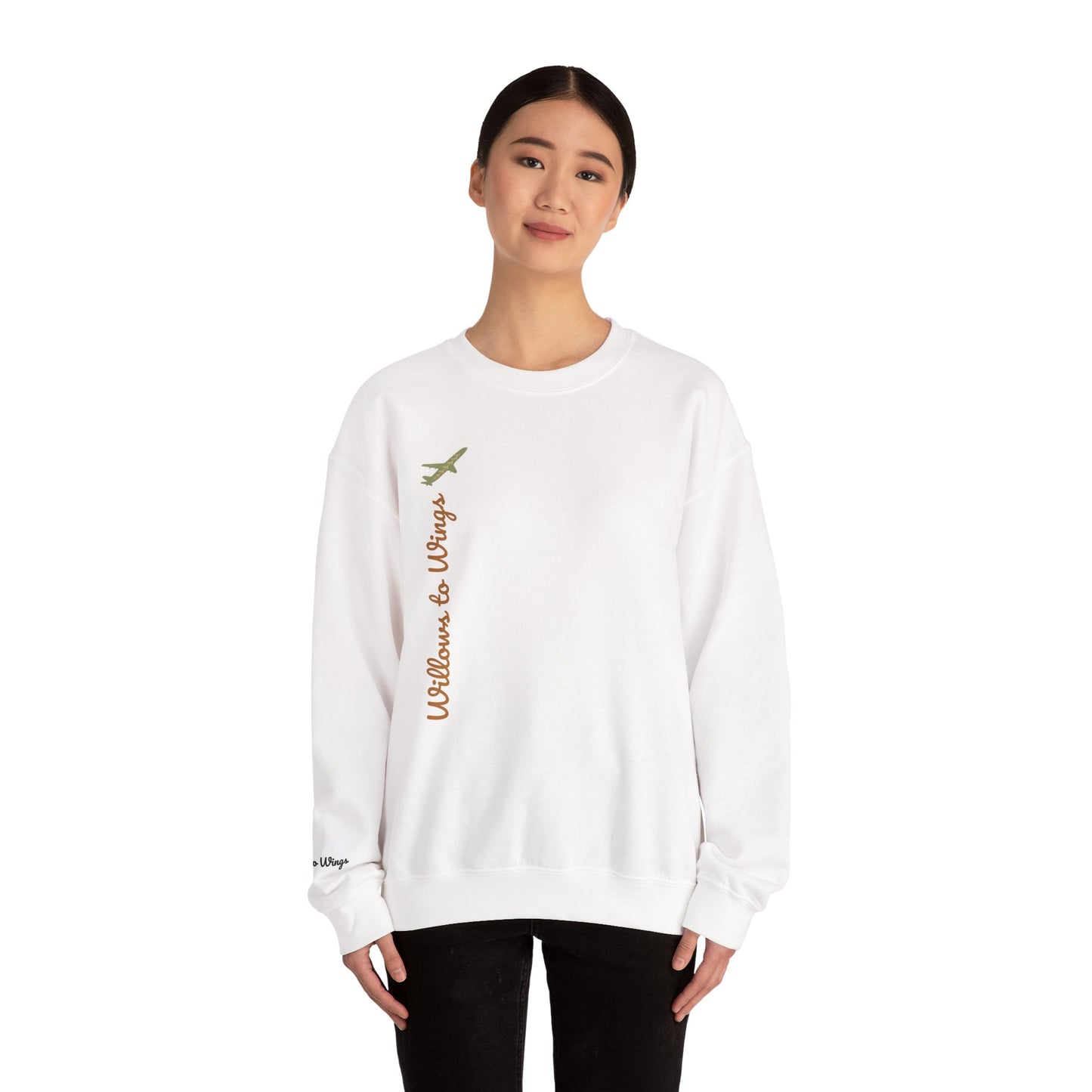 Crewneck Sweatshirt — "Willows to Wings" Inspirational Family Quote