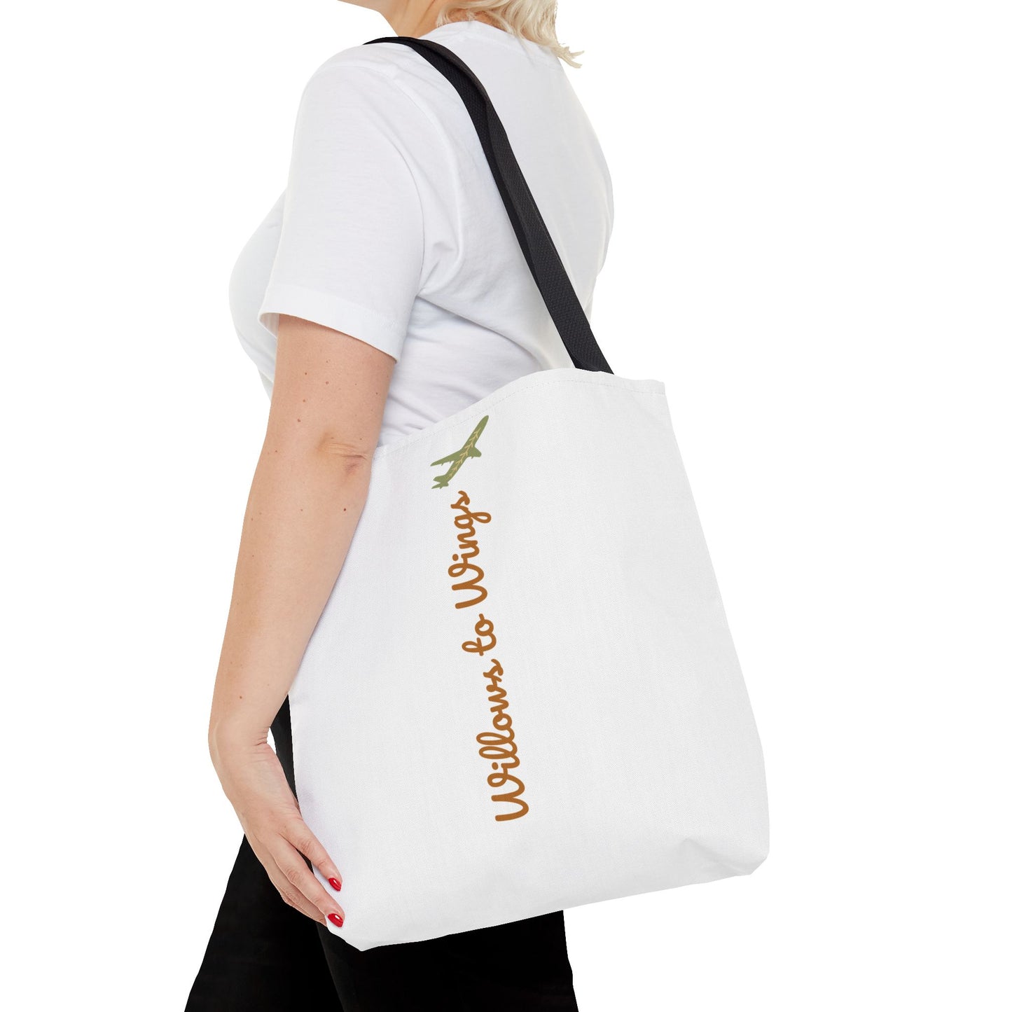 Willows & Wings Travel Tote Bag — Inspirational Family Quote AOP Tote