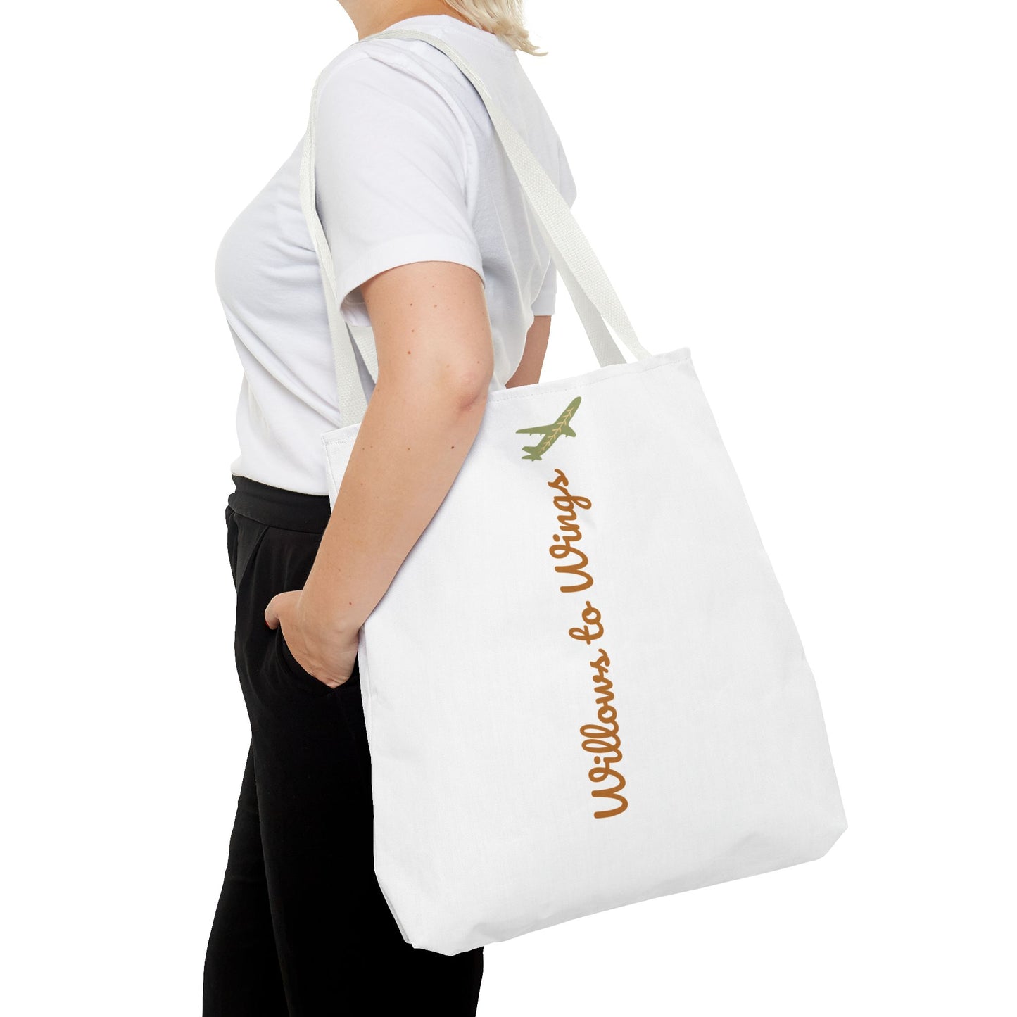 Willows & Wings Travel Tote Bag — Inspirational Family Quote AOP Tote